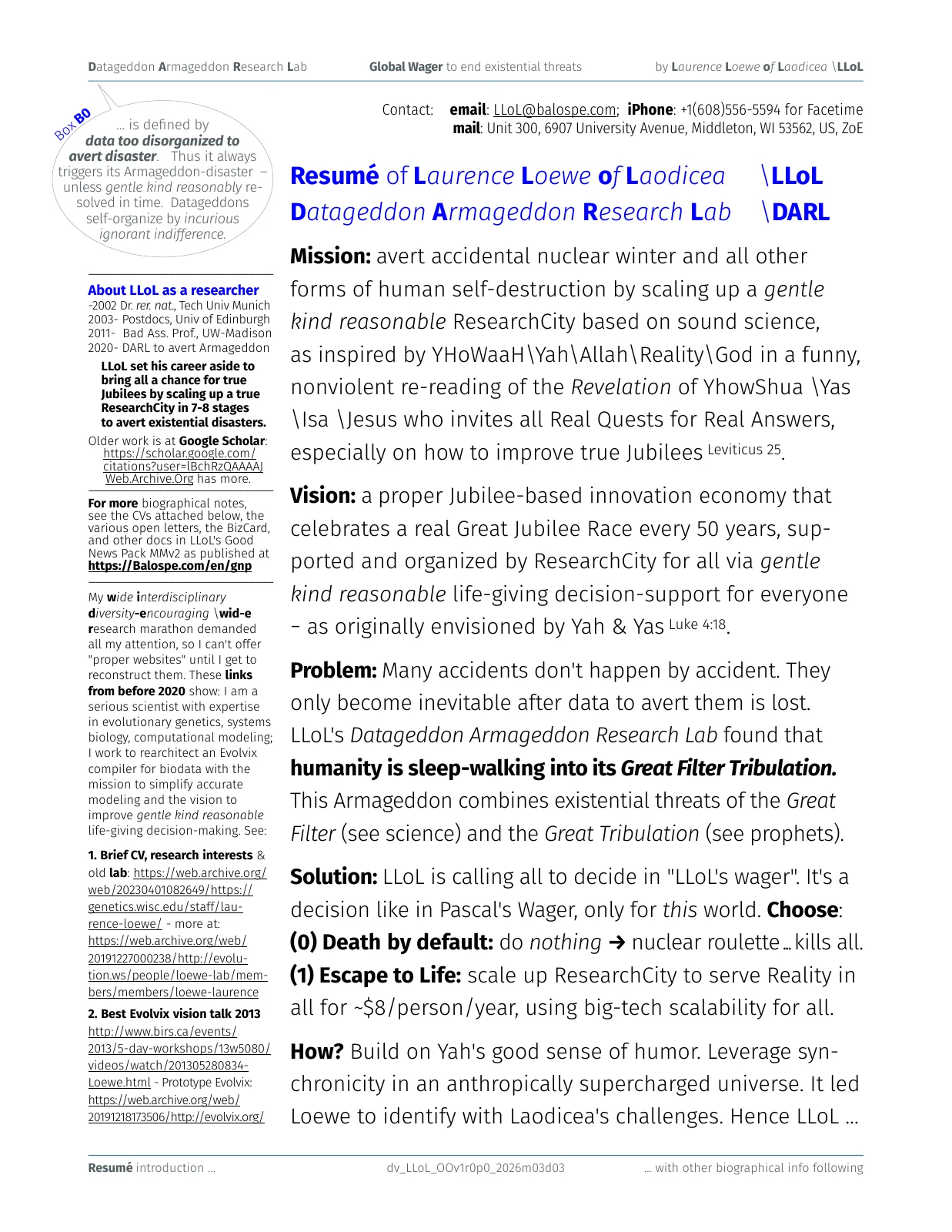 46 page CV LLoL manually compiled